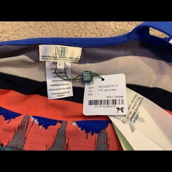 Dept, Dress Sleeveless Eclectic Ikat Print NWT Lrg - Picture 7 of 8